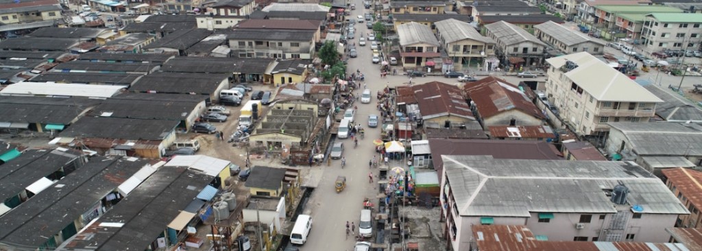 Busy Nigerian street from above